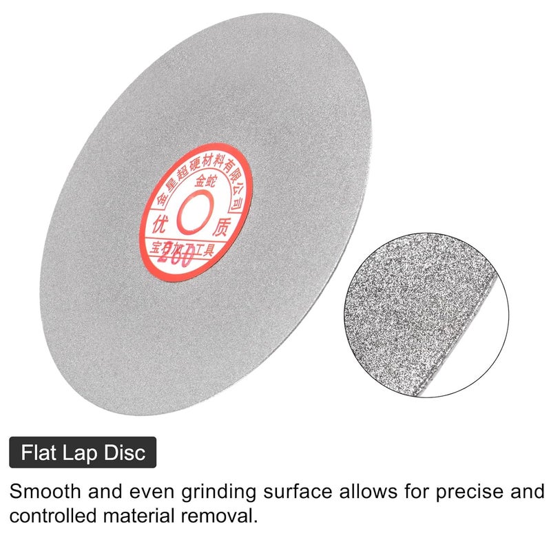 uxcell Diamond Sanding Grinding Disc, 6-Inch (150mm) Grit 260 5/8" Arbor Hole, Flat Lap Disk Polishing Discs Abrasive Wheel for Gemstone Tile Porcelain Glass Stone Metal - Image 5